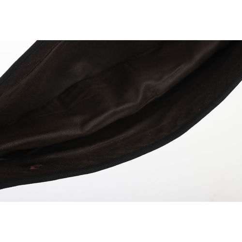 26 - 2 Highland Light Infantry glengarry caps made from black cloth with black band & tails and scarl... 