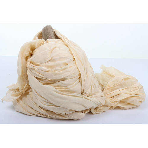 54 - Indian Army Kulla, example with white linen cloth to represent a turban. Good overall condition.