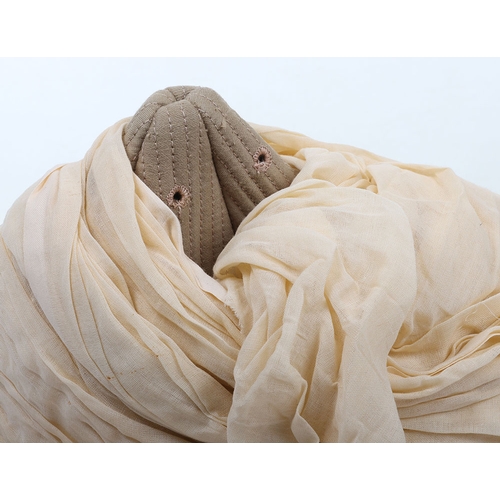 54 - Indian Army Kulla, example with white linen cloth to represent a turban. Good overall condition.