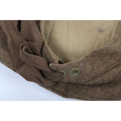 27 - Great War Scottish Tam O'Shanter, khaki wool example with cloth quilted lining to the interior. Rema... 