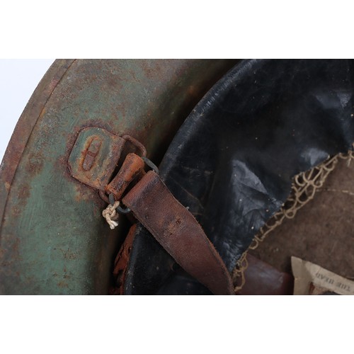 40 - WW1 Scots Guards Steel Combat Helmet, bring a refurbished example of a 1st pattern British steel hel... 