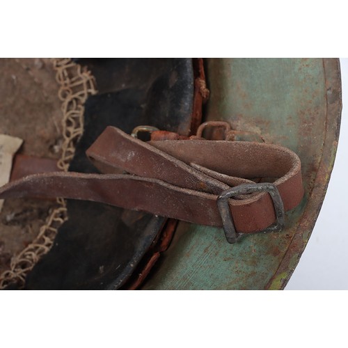 40 - WW1 Scots Guards Steel Combat Helmet, bring a refurbished example of a 1st pattern British steel hel... 