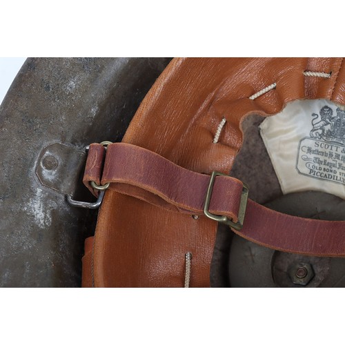 45 - WW1 British Steel Combat Helmet with Private Purchase Officers Liner System, good example of a Briti... 