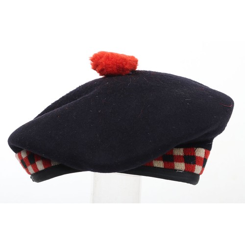 29 - Scottish Royal Scots Other Ranks Tam O'Shanter, blue wool headdress with diced headband, other ranks... 