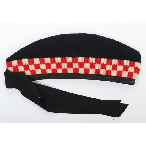 34 - Scottish Argyll & Sutherland Highlanders Glengarry, blue wool body with red and white diced band... 