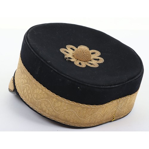 8 - Victorian General Officers Peaked Forage Cap, blue cloth bodied cap with gilt braid lace central ban... 