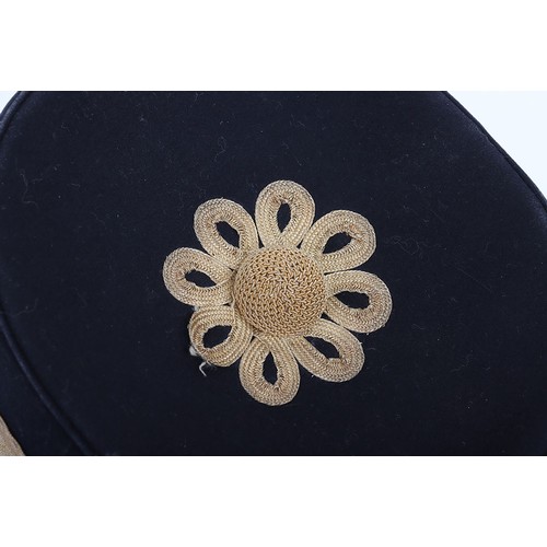 8 - Victorian General Officers Peaked Forage Cap, blue cloth bodied cap with gilt braid lace central ban... 