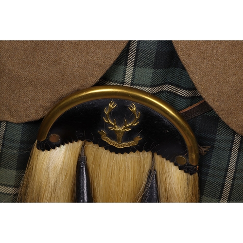 241 - Other ranks khaki wool 1902 pattern Highland Cutaway service dress doublet with brass general servic... 