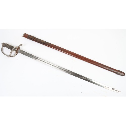 613 - 1821 Pattern Royal Artillery Officers Sword, regulation pattern with dented swept three bar hilt, sh... 