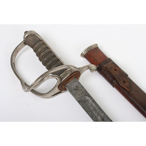 613 - 1821 Pattern Royal Artillery Officers Sword, regulation pattern with dented swept three bar hilt, sh... 