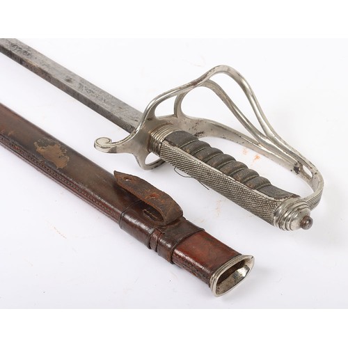 613 - 1821 Pattern Royal Artillery Officers Sword, regulation pattern with dented swept three bar hilt, sh... 