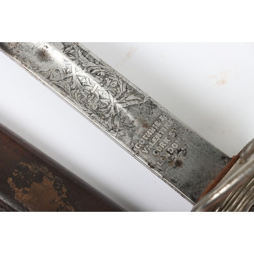 613 - 1821 Pattern Royal Artillery Officers Sword, regulation pattern with dented swept three bar hilt, sh... 