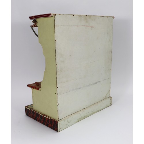 5 - A French Ice Cream lottery stall, late 19th century, cream painted wooden stall, with red striped ca... 