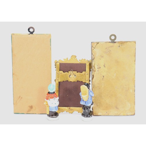 10 - Three miniature mirrors for dolls house, including a mirror in ornate Rococo gilt metal frame, incis... 