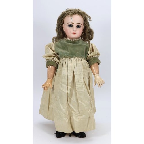 60 - A Tete Jumeau bisque head Bebe doll, size 8, French circa 1890, the pale bisque head with fixed blue... 