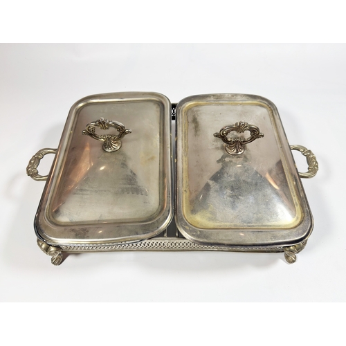 47 - A silver-plated centre dish and cover