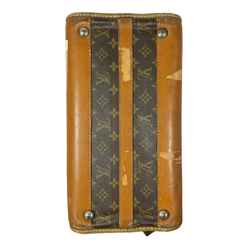 112 - Louis Vuitton Vintage Train Case Monogram Canvas Carry On Vanity Bag Luggage