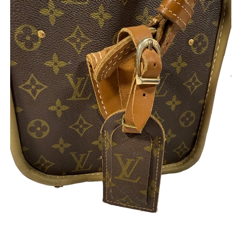 112 - Louis Vuitton Vintage Train Case Monogram Canvas Carry On Vanity Bag Luggage