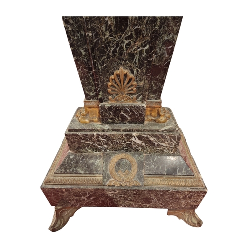 110 - An Empire marble & gilt decoration display Jardiner stand with classical Greek decorations 100cm hig... 