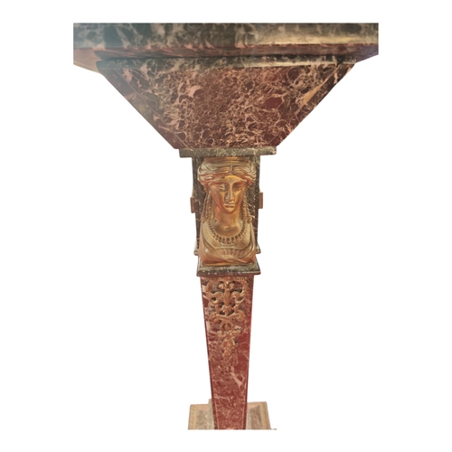 110 - An Empire marble & gilt decoration display Jardiner stand with classical Greek decorations 100cm hig... 