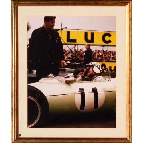 124 - Innes Ireland in a BRM and a Ferrari 156 Sharknose (4) Three charismatic photographs of Innes Irelan... 