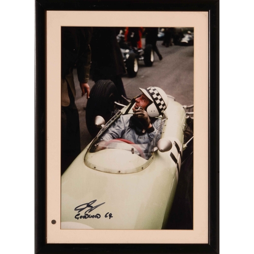 124 - Innes Ireland in a BRM and a Ferrari 156 Sharknose (4) Three charismatic photographs of Innes Irelan... 
