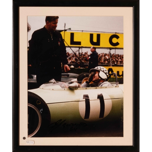 124 - Innes Ireland in a BRM and a Ferrari 156 Sharknose (4) Three charismatic photographs of Innes Irelan... 