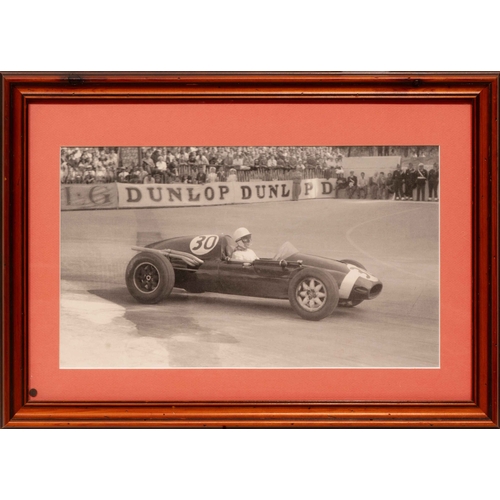 143 - Two images of Stirling Moss in Maserati 450S and Cooper-Climax (2) A delightful image of Stirling Mo... 