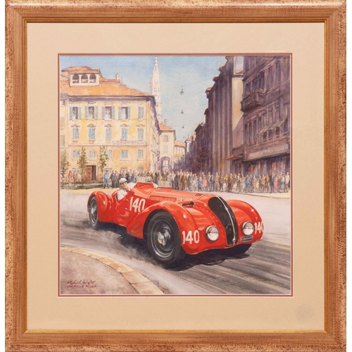 66 - Franco Cortese, Alfa Romeo 6C2300B MM Spider Touring, Mille Miglia, 1938, by Michael Wright. A large... 