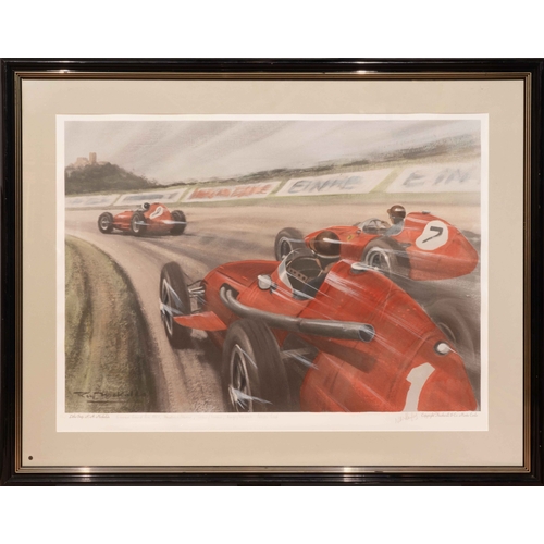 70 - Two Ferrari/Maserati Roy Knockolds PrintsRoy Nockolds. Alberto Ascari, Ferrari 4 1/2 litre V12, Ital... 