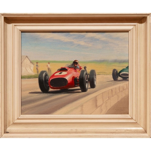 73 - A Ferrari leads, after Nockolds. Oil on board. Ferrari leading. Unsigned.31cmx36cmFramedMinor chippi... 