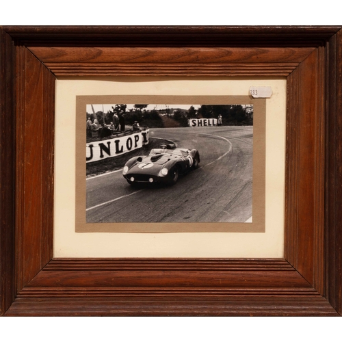 76 - Ferrari at Le Mans (3) Three small Monochrome photograph of a Ferrari at Le Mans. Two show Mike Hawt... 