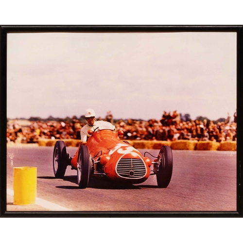 96 - Stirling Moss, Monaco GP, 1956. Harry Schell, Silverstone, 1952 (3) A large photograph depicting Sti... 