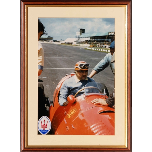 98 - Froilan Gonzalez at Silverstone, British GP, 1953An superb study Froilan Gonzalez in his Maserati A6... 