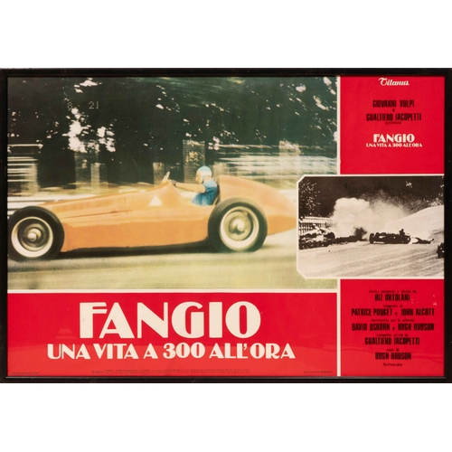 105 - Fangio Film Posters (3) Three rare, original Fangio Film posters for the film Una Vita a 300 All'Ora... 