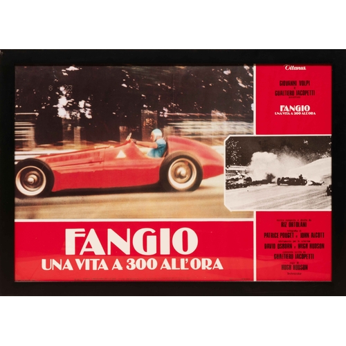 105 - Fangio Film Posters (3) Three rare, original Fangio Film posters for the film Una Vita a 300 All'Ora... 