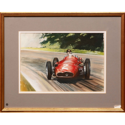 106 - Two images of the Great Juan Manuel FangioColin Doggett. Fangio, Maserati 250F, French GP 1957. A wa... 