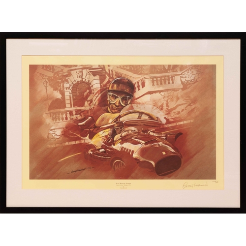 106 - Two images of the Great Juan Manuel FangioColin Doggett. Fangio, Maserati 250F, French GP 1957. A wa... 