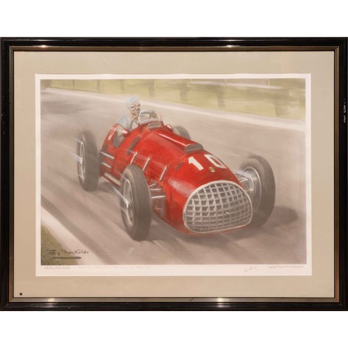 70 - Two Ferrari/Maserati Roy Knockolds PrintsRoy Nockolds. Alberto Ascari, Ferrari 4 1/2 litre V12, Ital... 