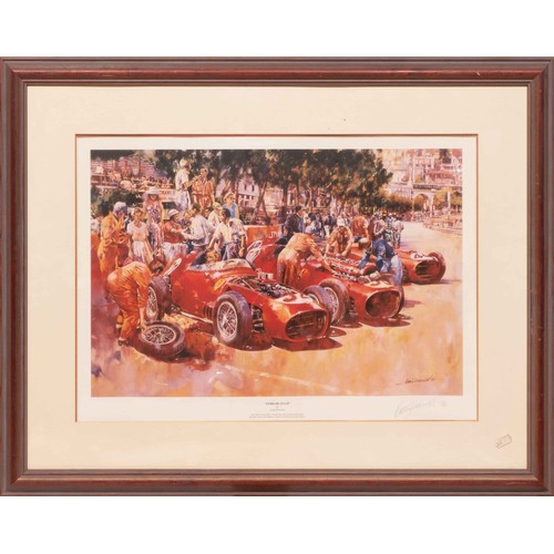 103 - Four Craig Warwick Maserati/Ferrari ArtworksTwo Craig Warwick '75 years of Maserati' posters. 75 yea... 