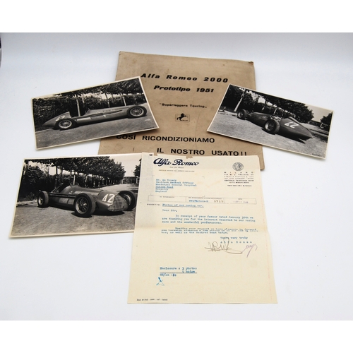 Original 1949 Alfa- Romeo Letter and Envelope, Plus Other ItemA fine ...