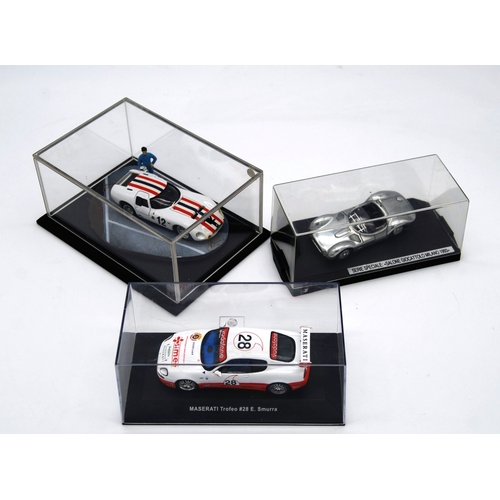 83 - Three Boxed 1:43 Maserati Models, Two 1:43 DioramasA 1:43 Maserati Tipo 151, a 1:43 Silver Maserati ... 