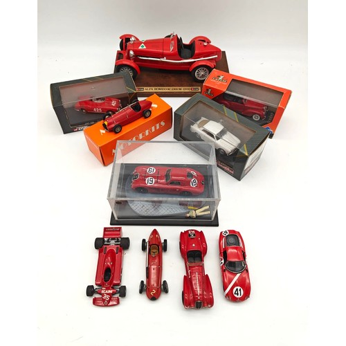87 - Ten Alfa Romeo Road, Racing and GT Models.A mixed lot of ten models of Alfa Romeo road, racing and G... 