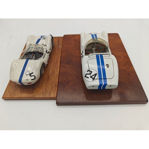 95 - Two Maserati Tipo 60 / 61 Birdcage Models on PlinthsTwo 1/24 Maserati Tipo 60 / 61 Birdcage models o... 