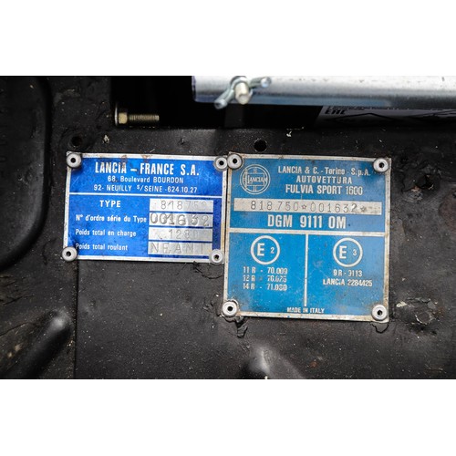 409 - 1972 Lancia Fulvia Series II 1600 Sport (Zagato)Registration Number: 113 MKL 75 (French registered)C... 