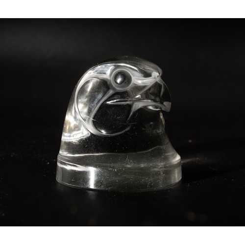 'Tête D'Épervier' Glass Mascot by René Lalique 1860-1945, French