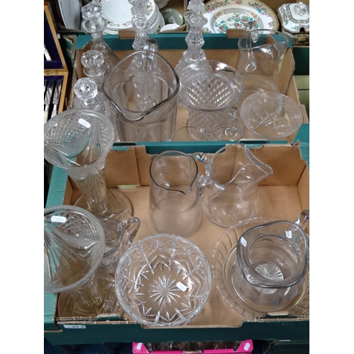 89 - Various glasswares incl waterjugs, decanters, cut glass vases etc. Some a/f (6)