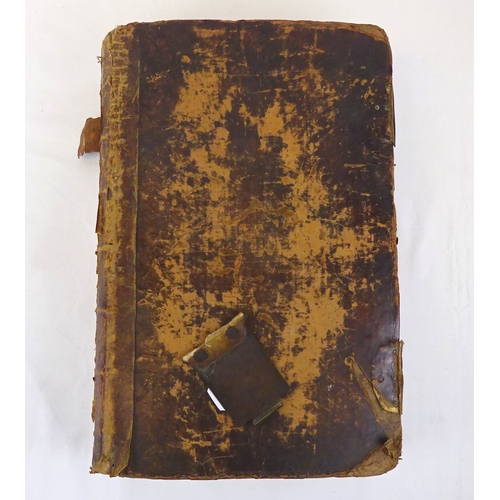 103 - A Bible published John Harrison, London 1782 with engraved illustrations, leather binding a/f.  Fron... 