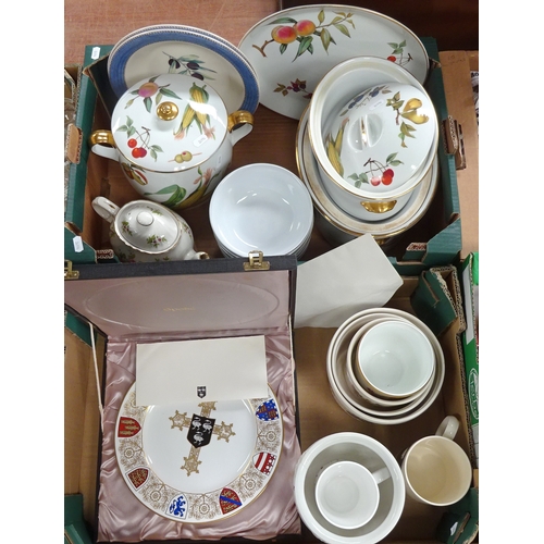 117 - Royal Worcester oven-to-tableware; other ceramics incl a Selby Abbey commemorative plate. (2)