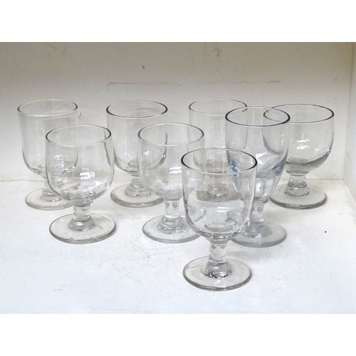 142 - Six rummer drinking glasses together with a 'deceptor' drinking glass (7)